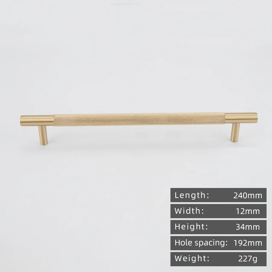 KEDLO Massief messing knoopgreep 500mm lange handgreep keukenkast Europese stijl licht luxe geborsteld messing gouden handgreep