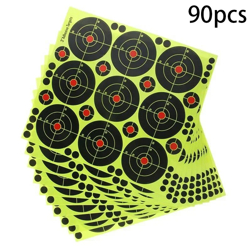 90Pcs/Pack 3 Inch Splash Flower Target Adhesive Reactivity Shoot Target Aim For Gun / Rifle / Pistol Binders Targete Sets