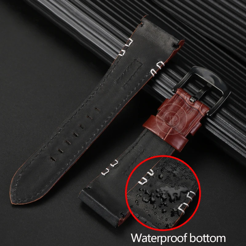 26mm Genuine Leather Watchband For Seiko VELATURA/SRH Series SRH013 SPC007J1 SPC007 Strap With Steel Buckle Watch Band Bracelet