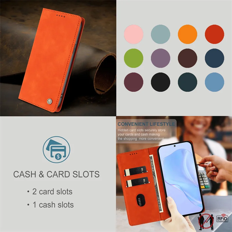 حافظة ملونة من Etui Mi 17/17Promax Macaron لهاتف Xiaomi 17 Pro MAX Capa حافظة جلدية مغناطيسية لهاتف Xiaomi 17 Pro حافظة محفظة Fundas