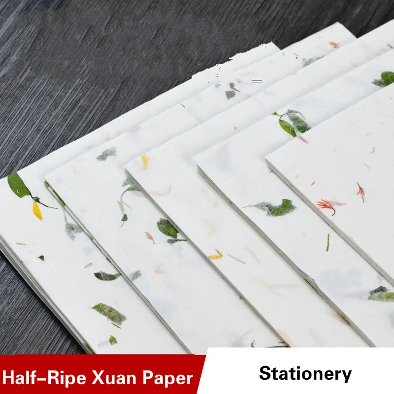 Yunlong Flower Plant Half-Ripe Rice Paper Calligraphy Painting Xuan Paper Brush Pen Hard Pen Writing Letter Papier Love Letter