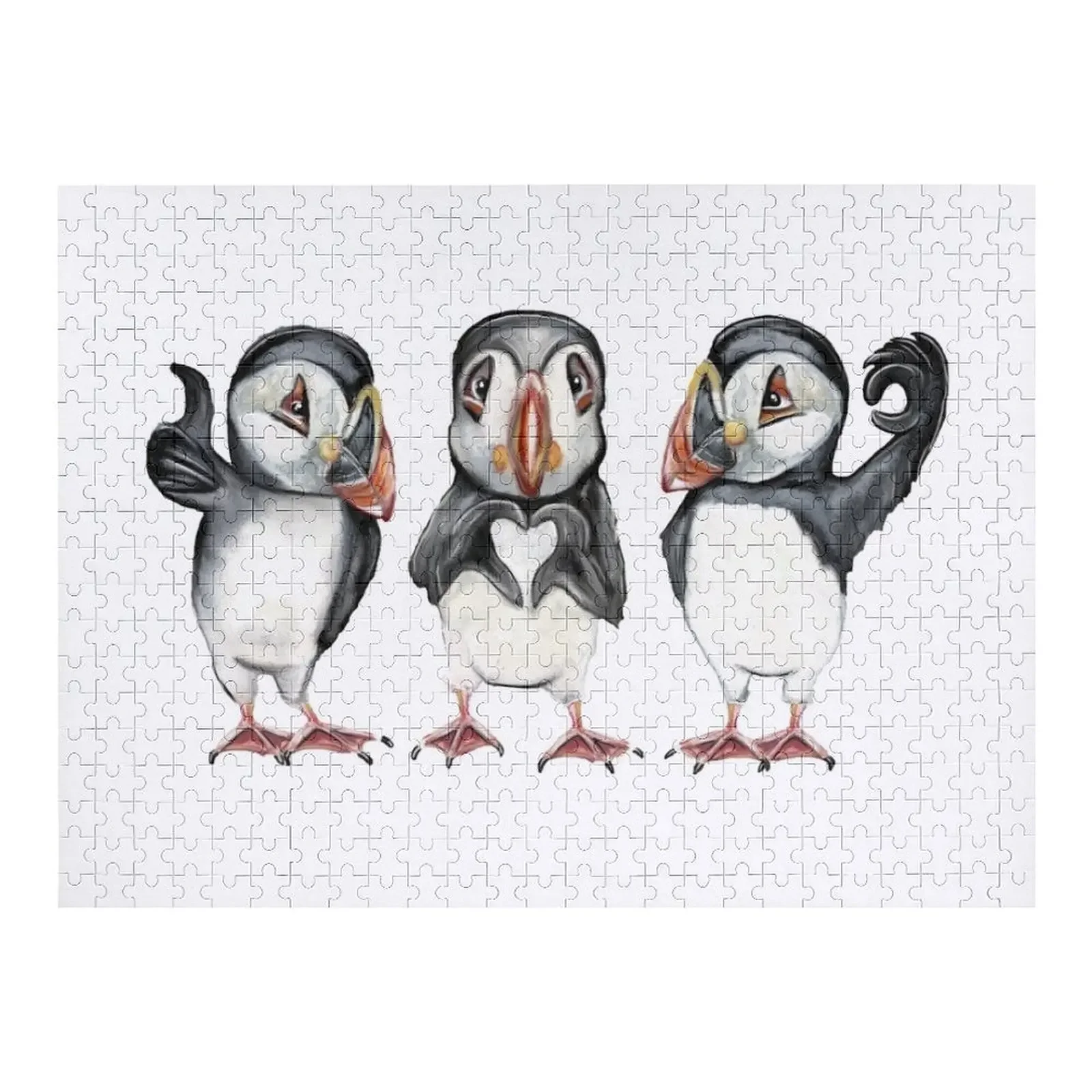 Cool Puffin Jigsaw Puzzle Wooden Decor Paintings Personalised Toys Customizable Child Gift Wooden Boxes Puzzle