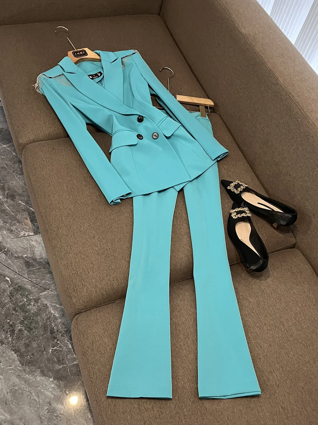 Setelan Jas Wanita Ele Pakaian Kerja Formal Konferensi Akhir Tahun Pembawa Acara Pakaian Resmi Presiden Pakaian Profesional X38