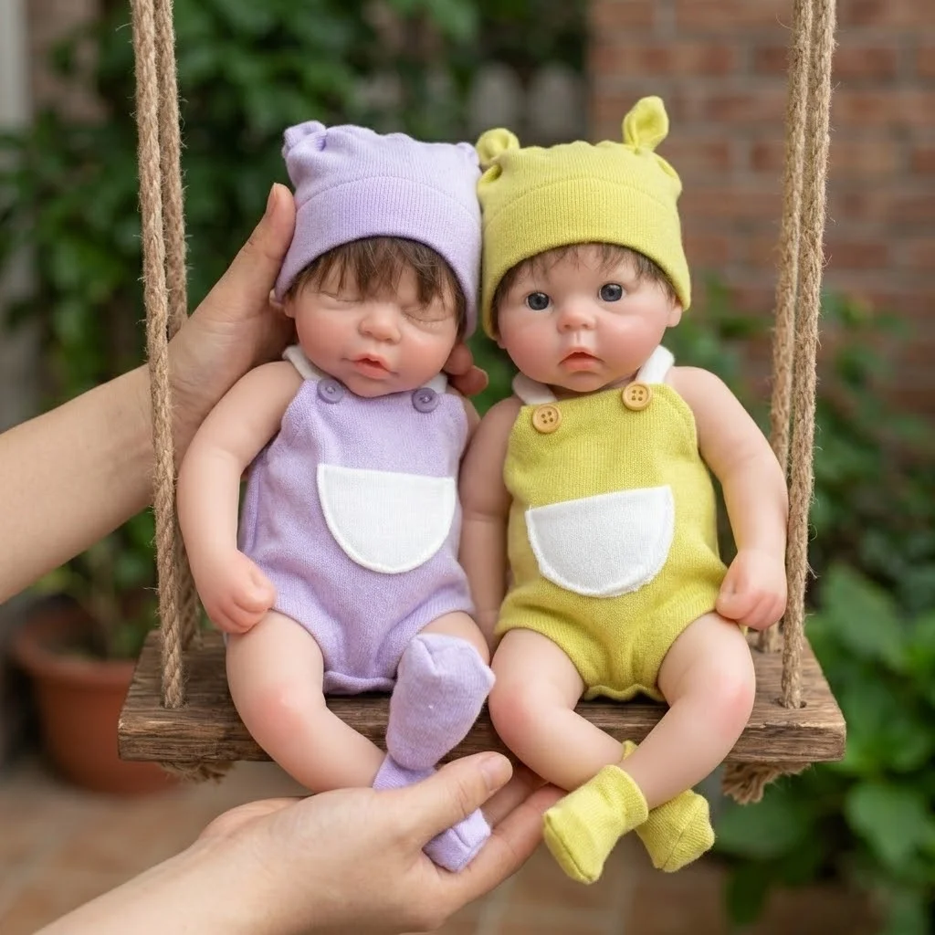 

OtardDolls 1PC 13-Inch Silicone Girl Reborn Doll Open-Mouth Hand-Painted Silicone Collectible Art Doll Washable Ideal Gift Toy