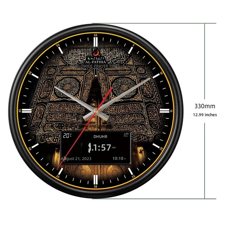 Digital LCD Silent Mosque Muslim Azan Wall Clock Time Reminder Clock Azan Clock