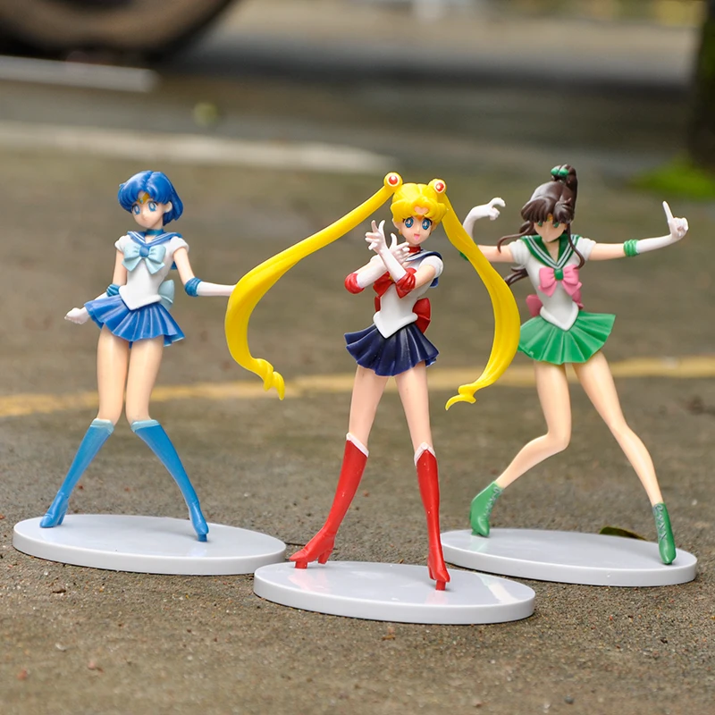 5pcs-Set 17cm Sailor Moon figure Tsukino Usagi Tuxedo Mask Venus Anime Collection Decoration Decor Cartoon PVC Doll gift