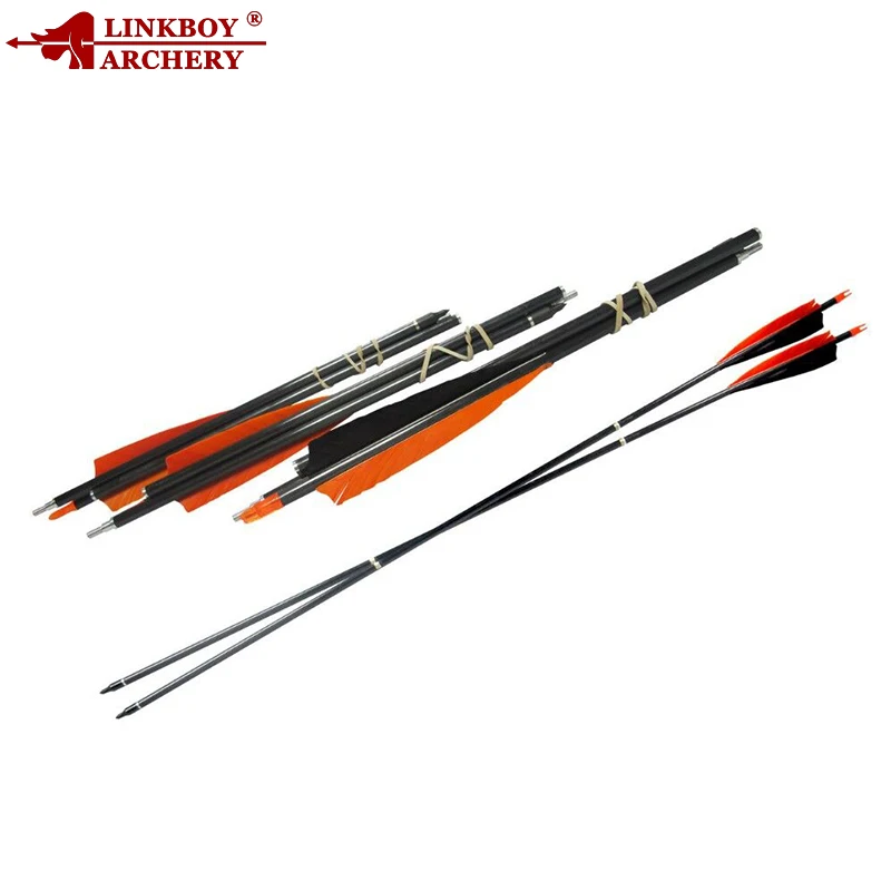 Pocket Carbon Arrows for Hunting Shooting, 6CS Archery, 3-Take-Down, 2-Take-down, 5Inch, Turkey Feather, Compound Recurve Bow, S