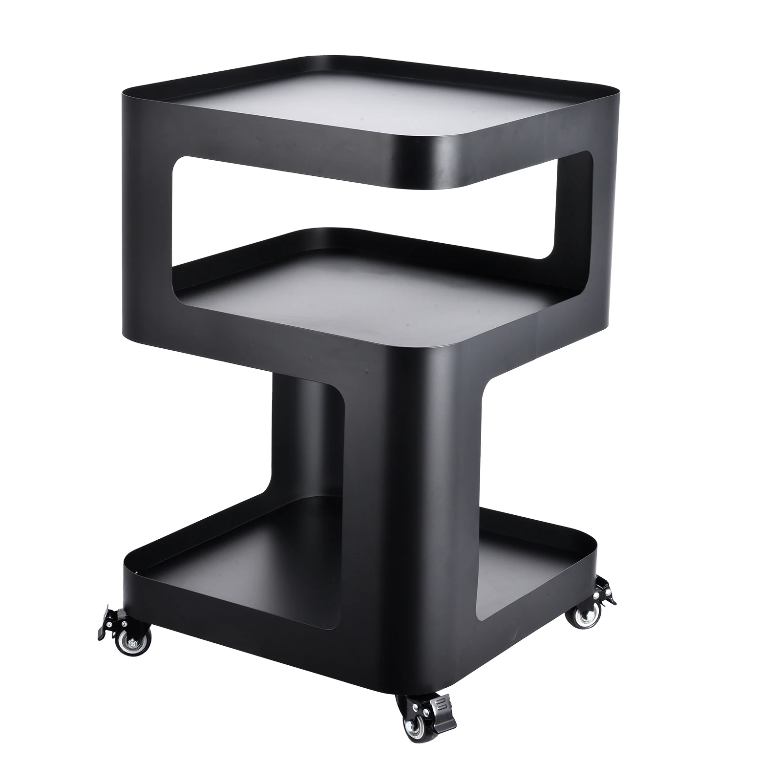 

Metal Bedside Table with Storage, Modern 3-Tier Nightstand for Home Offices, Entryways