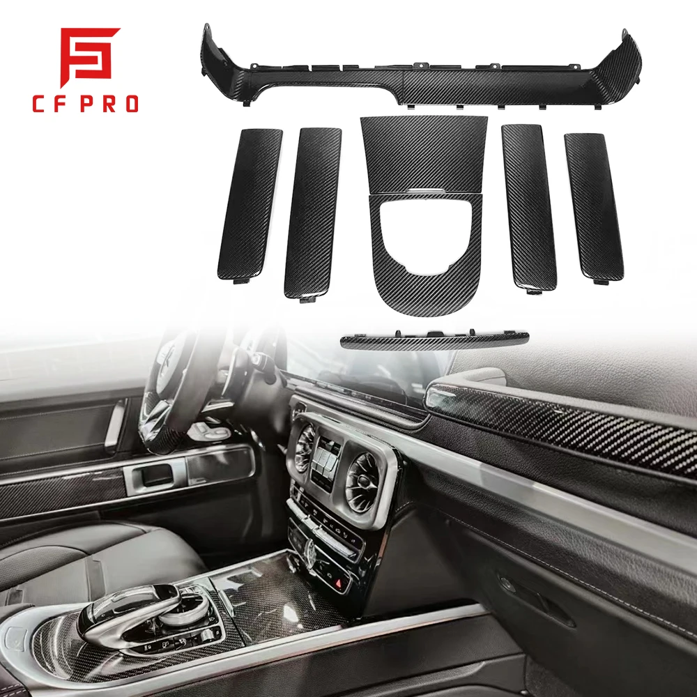 

Carbon fiber car interior parts trim dashboard trim For Mercedes Benz G-class W464 2019-UP model G500 G63 G350 replacement style
