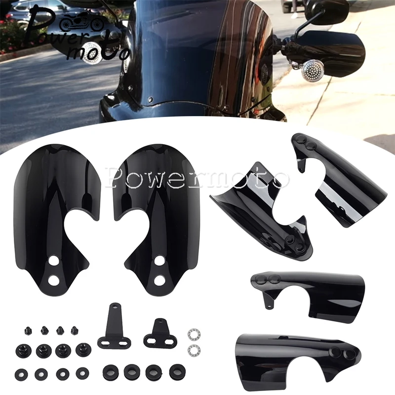 

Motocycle PC Black Hand Guards Protector For Harley Glide Softail Fat Bob Low Rider Breakout FXFB FXFBS FXLR FXLRS 2018-2023