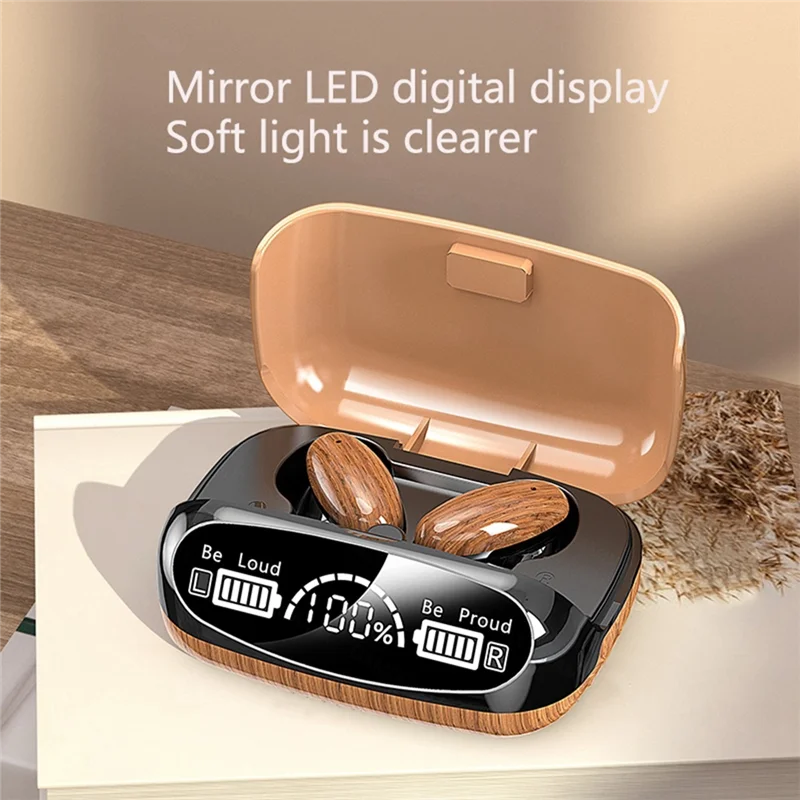 M35 Wood Grain หูฟังไร้สายบลูทูธ TWS หูฟังชนิดใส่ในหู Bluetooth 5.2 หูฟังกีฬา