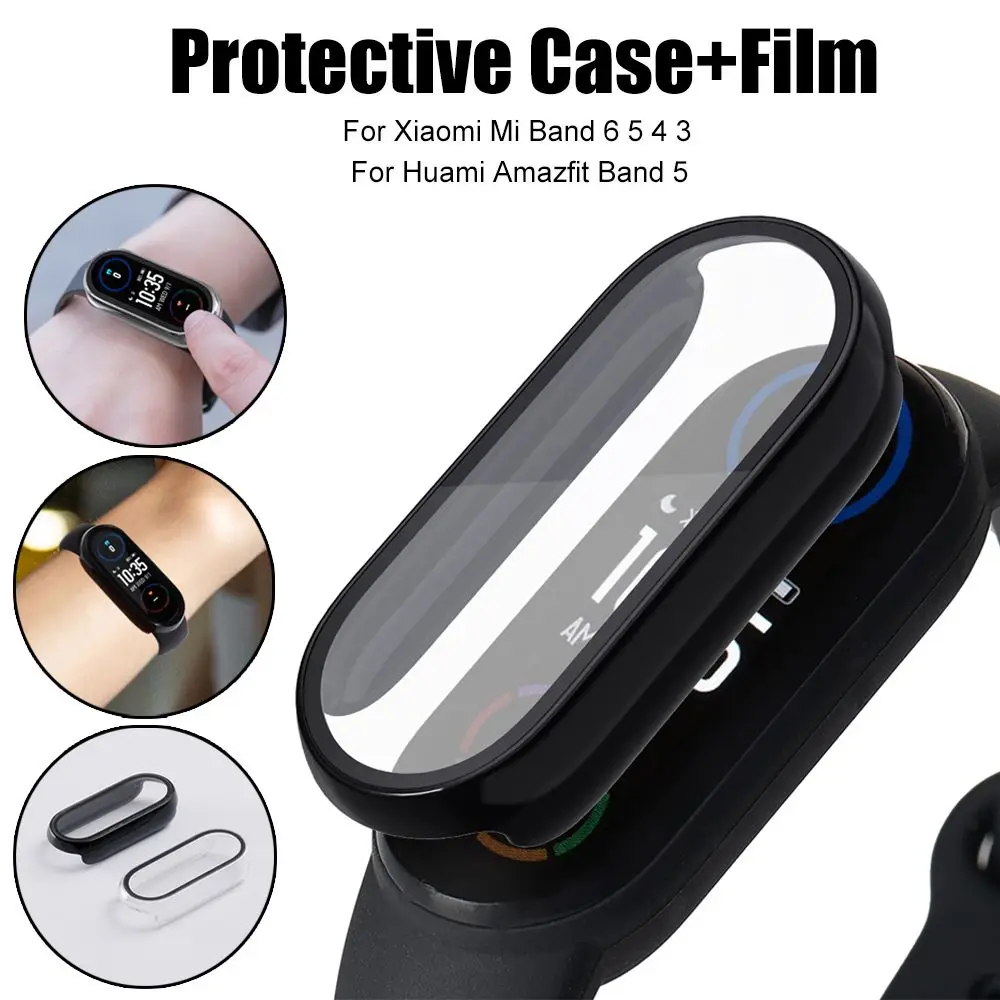 Shockproof Full Protection Bumper PC Case Protective Cover Guard Shell Watch Frame For Xiaomi Mi Band 7 6 5 4 3|Amazfit Band 5