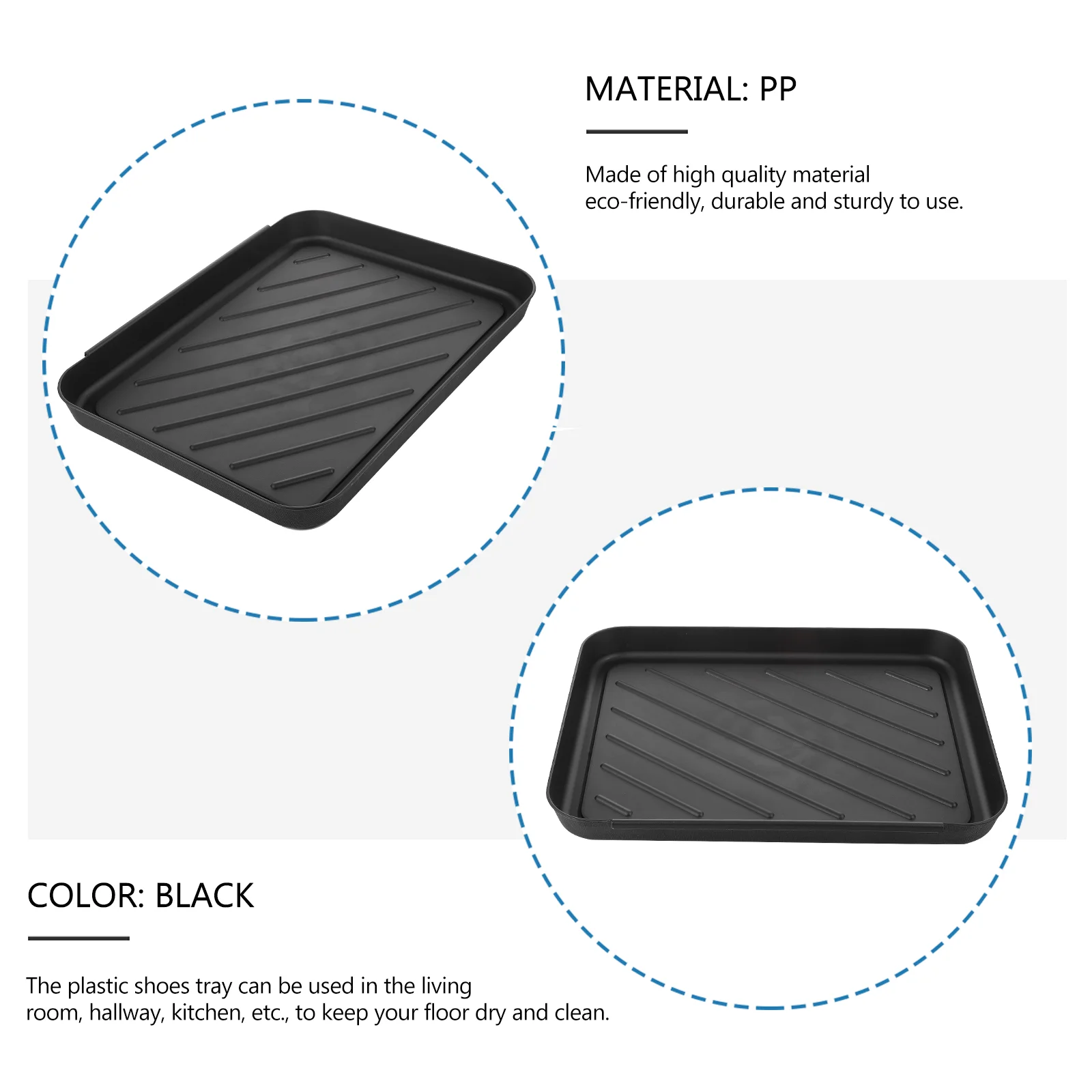 Практичный поднос, пластиковый коврик для обуви, подстаканник для обуви в прихожей для заднего сиденья автомобиля, черный, чистый