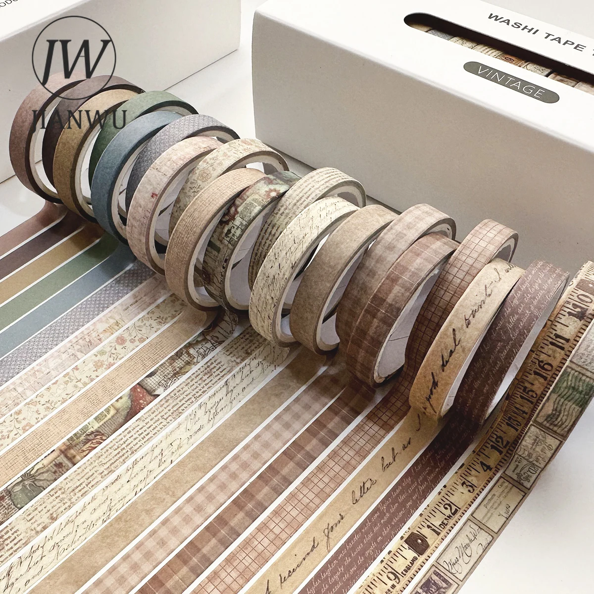 7mm*300cm 20 Rolls/box Simple Split Thin Washi Tape Set Creative DIY Journal Collage Decor Material Stationery