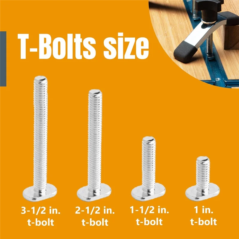 

72250 Зажим для Т-образной направляющей, 5-1/2 дюйма X 1-1/8 дюйма, 2 шт. в упаковке и комплект ручек Т-образной гусеницы, аксессуары для деревообрабатывающих приспособлений