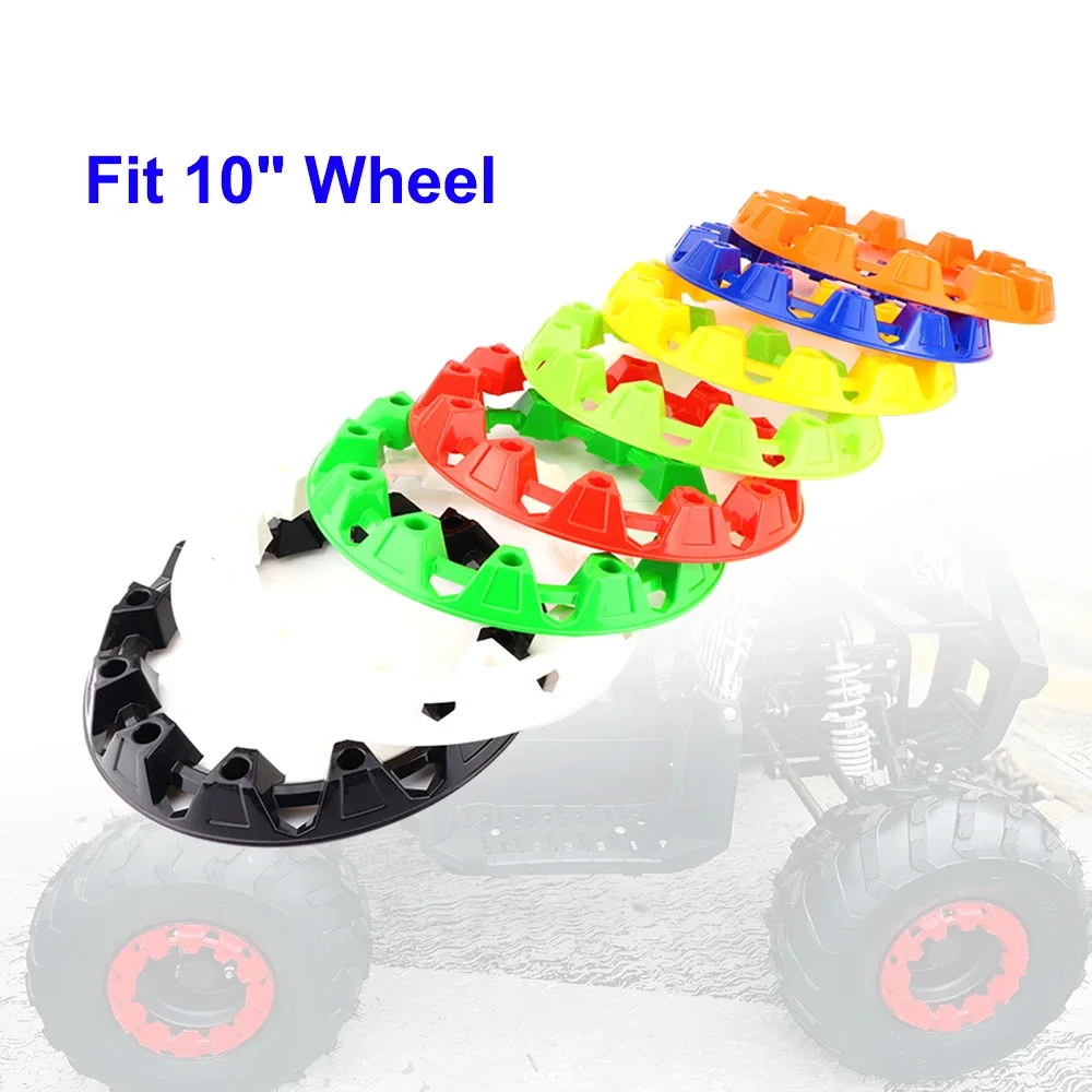 10 Inch Decor Rim Cap Tires Plastic Cover Wheel Trim Hub for 4 Wheeler Vehicle Go Kart Quad Bike Buggy ATV Dune Motorcycle Parts