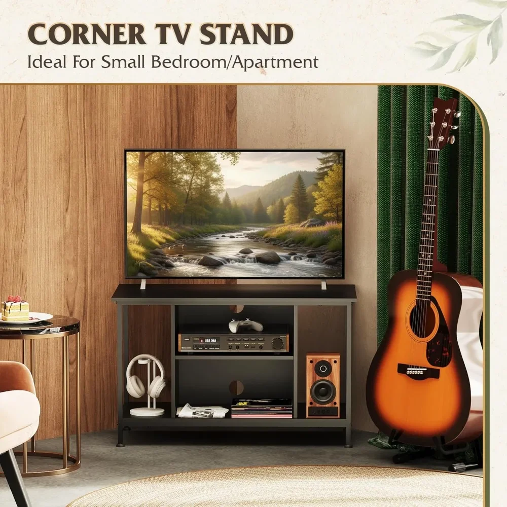 TV Stand for 32 Inch TV, Small TV Entertainment Center with with Storage Cabinet, Industrial TV Stands for Living Room