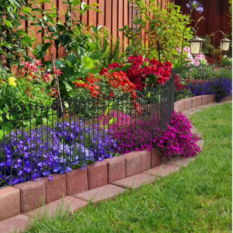 Home gardening iron flower fence, 10 pieces per pack, 24 inches high