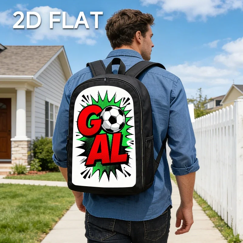 

1 рюкзак в футбольном стиле с принтом "GOAL" — легкий и прочный школьный рюкзак из полиэстера, регулируемый плечевой ремень.