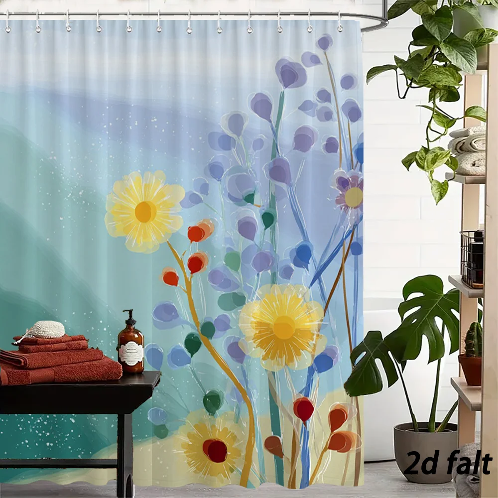 Gentle Soft‑toned Gradient Scenery With Yellow Daisies Purple Wild Stems Floral Flannel Blanket Comfortable Warm Throw Blanket