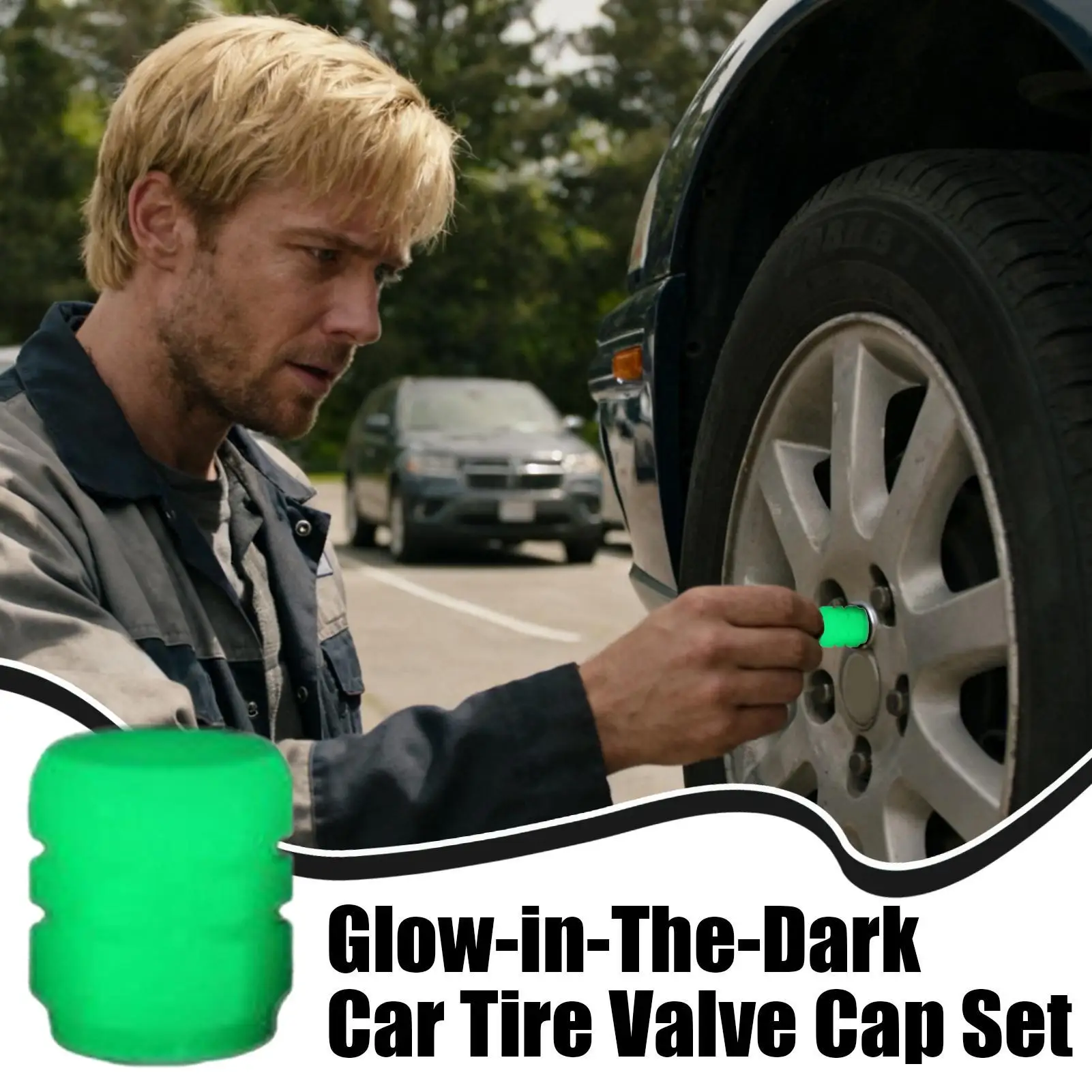 Glow in The Dark Tire Valve Caps 50 Pcs Universal Fit Dust Proof Wheel Valve Cover Caps for Car Truck Motorcycle Bike Bicycle view 3