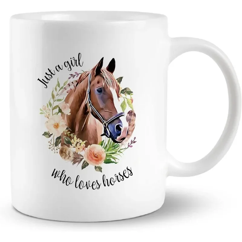 Rat Gift Coffee Mug for Lovers Tea Just A Girl Who Loves Rats Ceramic Cup Mugs for Women Girls Daughter Can Be Niu Cartoon Horse