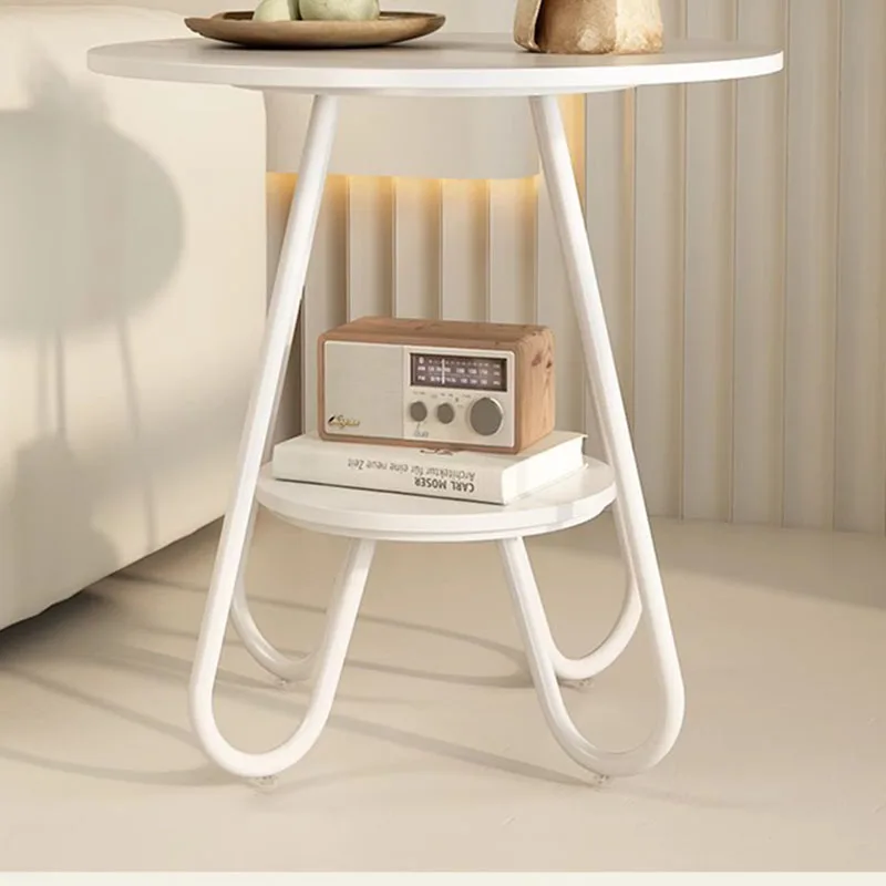 Mesa de centro de Metal redonda de estilo nórdico, mueble moderno de hierro blanco, minimalista, para comedor, té, Stoliki, Kawowe