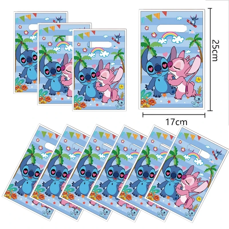 Lilo and Stitch Party Bags 10/40PCS New Gift Birthday Bag Plastic Loot Candy Bag for Kids Party Decorations Baby Shower Favors