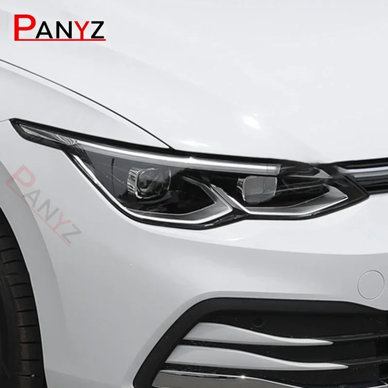 

Для Volkswagen VW Golf 8 MK8 R Line GTI 2020 2021, автомобильная фара, черная защитная пленка, клейкая пленка из ТПУ, наклейка