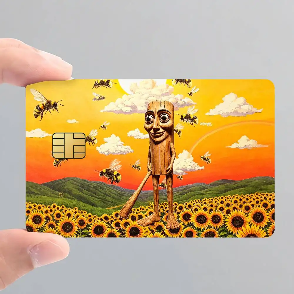 Italian Brainrot AI MEME Card Stickers for Bank Access Protective Waterproof Film Cover Sticker Surprise Gift