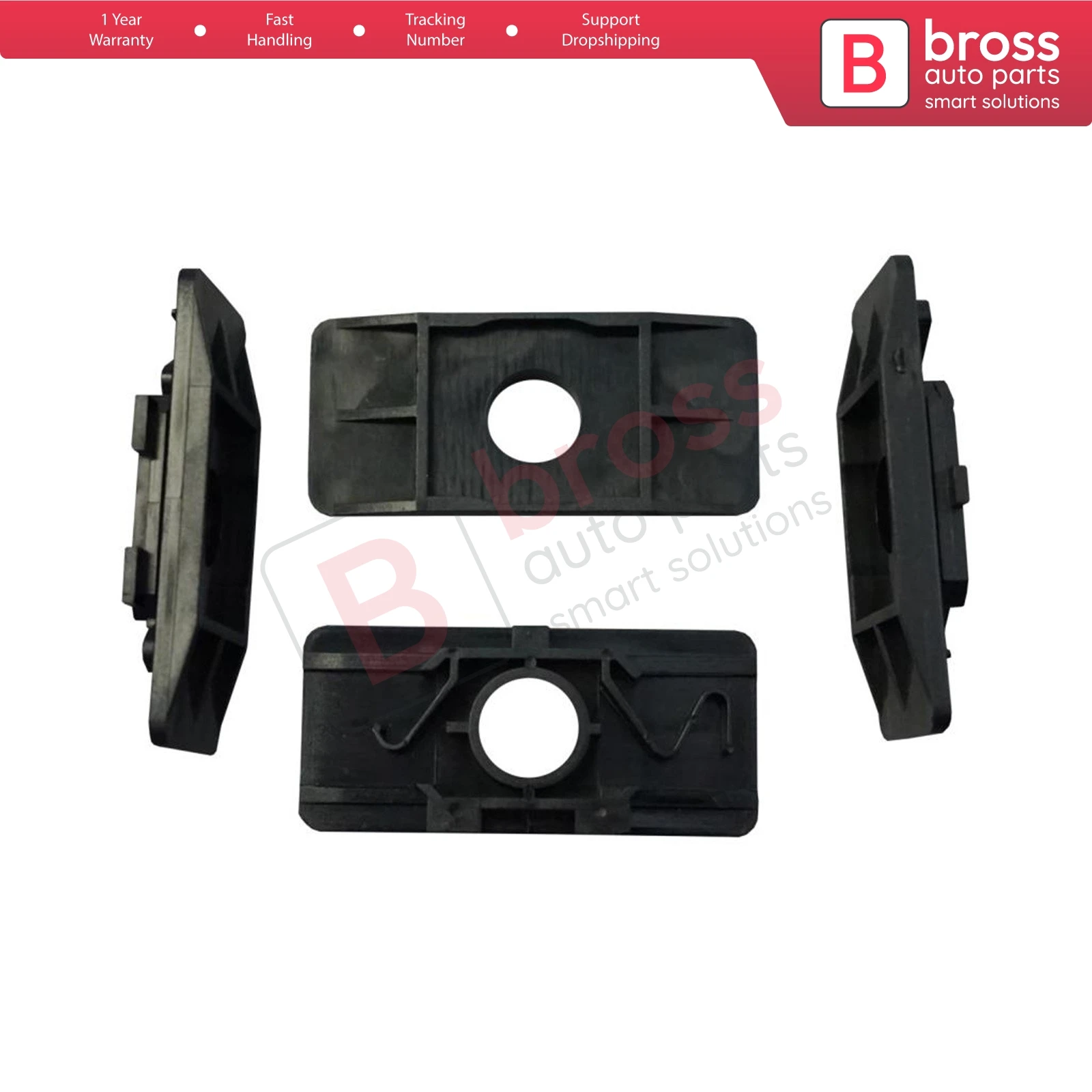 Bross BSP648 4 Pieces Lock Plate Wheel Arch 3mudguard Fixing Clips 7700412158 for Clio MK2, Espace MK4, megane Scenic Megane MK1