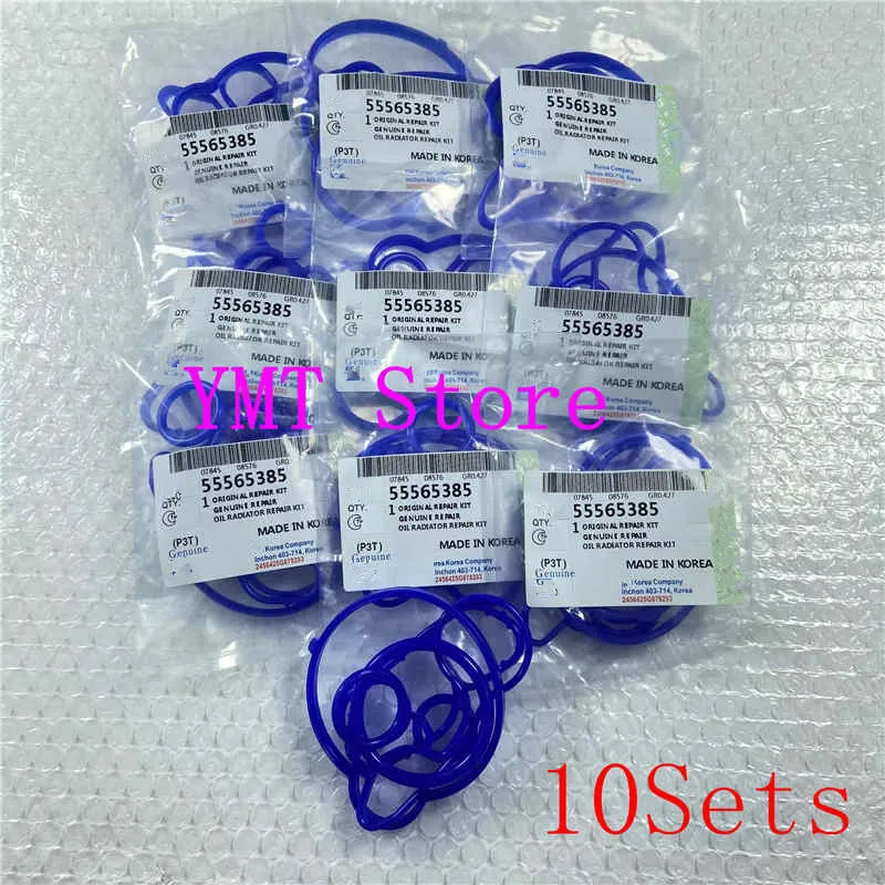 10Sets Engine Oil- Cooler Repair Kits Gaskets Seals For Chevrolet Aveo Cruze Sonic Trax Encore Astra 55568539 55565385, 55568536