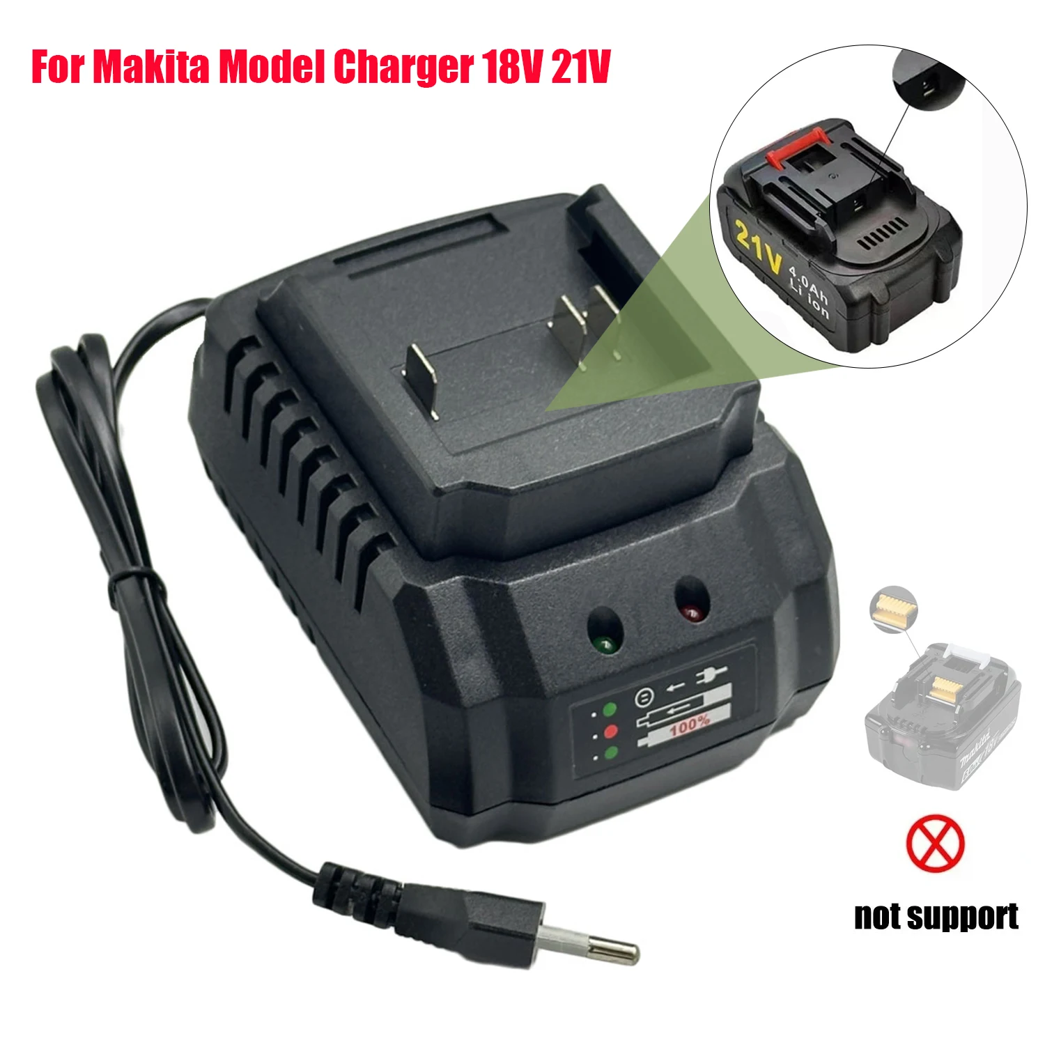 Nuevo actualizado para cargador modelo Makita 18V 21V taladro eléctrico llave eléctrica amoladora angular cargador herramienta eléctrica cargador de batería