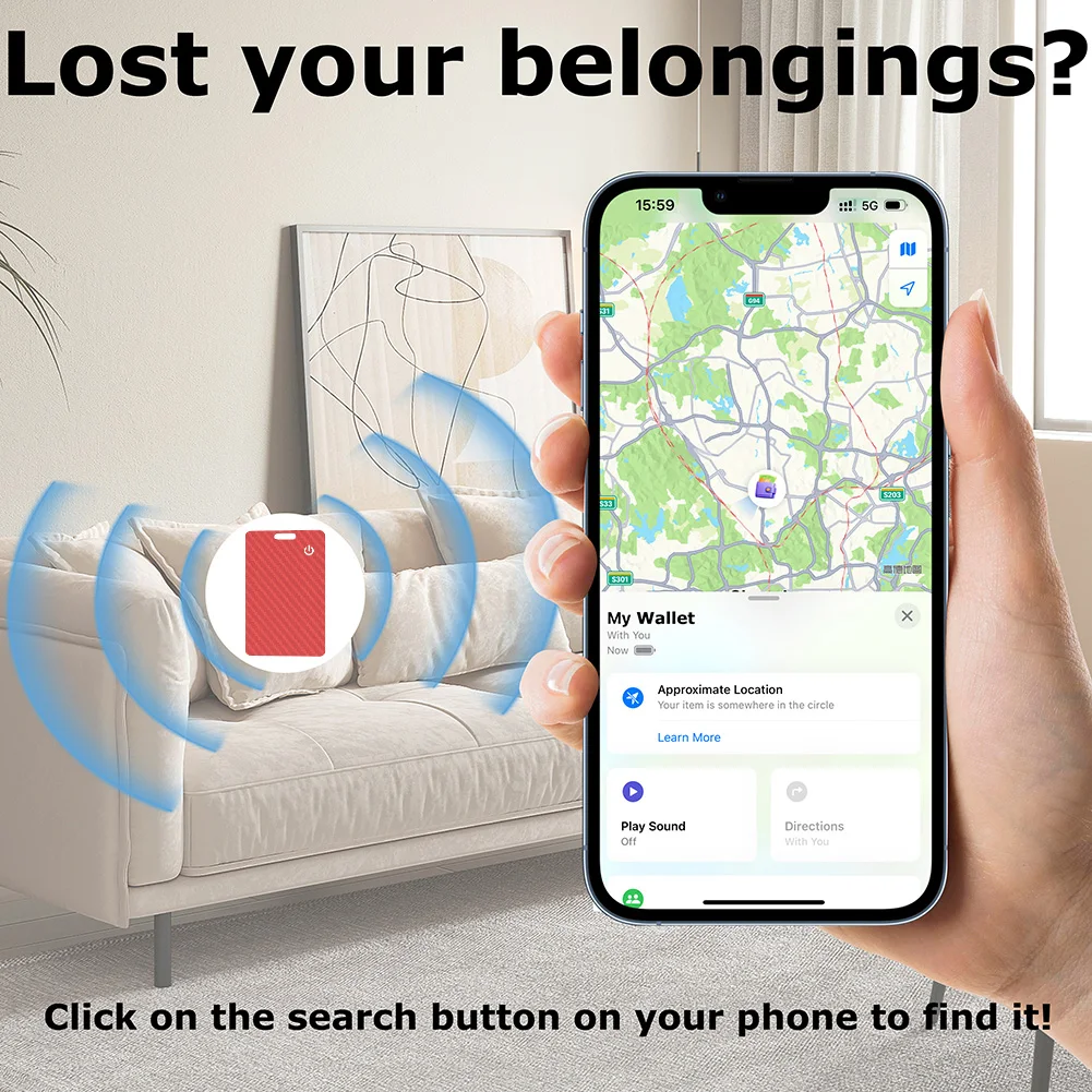 

Беспроводная зарядка, карта слежения Bluetooth, ультратонкий кошелек, трекер, карта, поиск предметов, GPS-локатор, бирка с функцией Find My Tracker