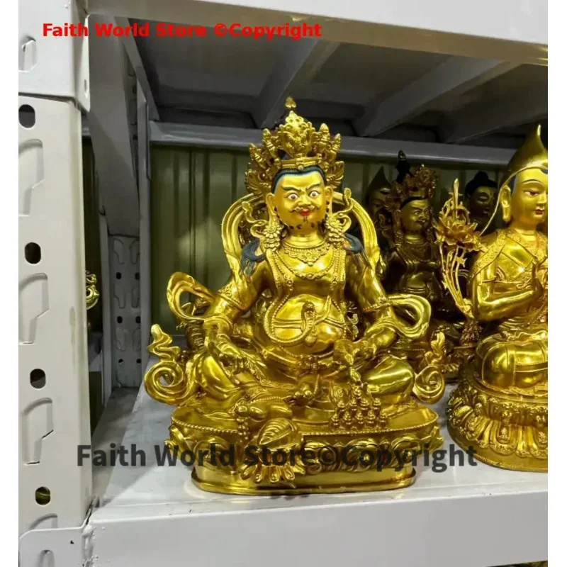 large Buddhism COPPER gilding efficacious luck Yellow Jambhala god of wealth Buddha Temples Buddhist hall Worship