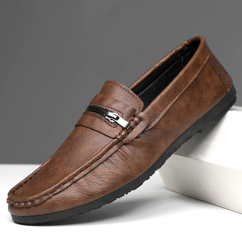 

Men's Loafers Brand Leather Shoes Vintage Slip-on Classic Casual Men Driving Shoes Wedding Male Dress Shoes Tassel pointed