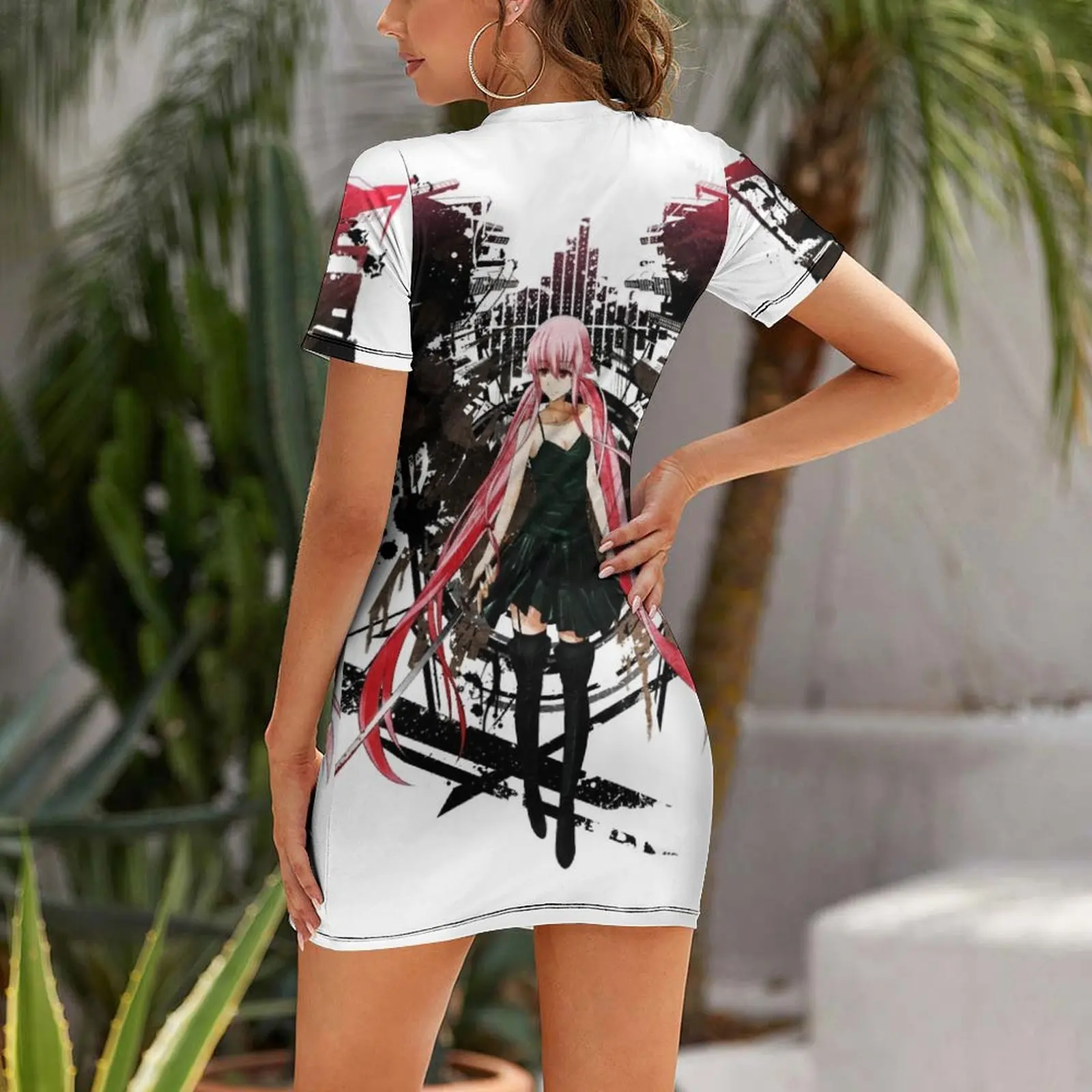 Gasai Yuno อะนิเมะ Future Desolation อะนิเมะเสื้อยืดแขนสั้นหลวมชุดสตรีฤดูร้อนชุดสตรี 2025