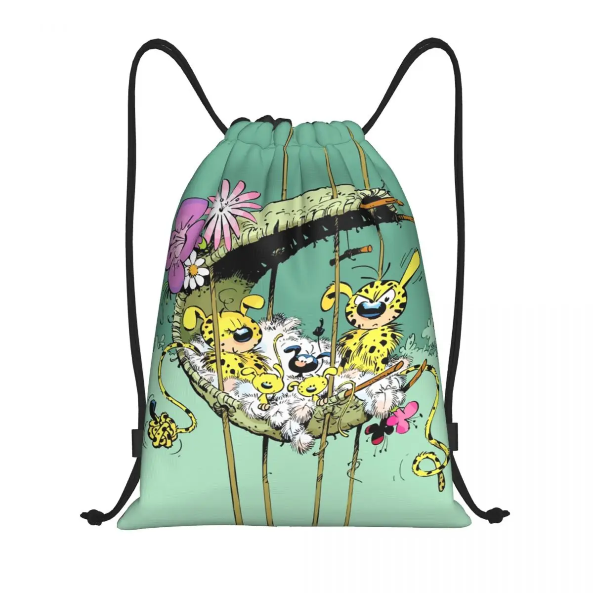 

Marsupilami со семейной сумкой на шнурке для мужчин и женщин, складной спортивный рюкзак для спортзала, рюкзаки для хранения покупок с героями комиксов