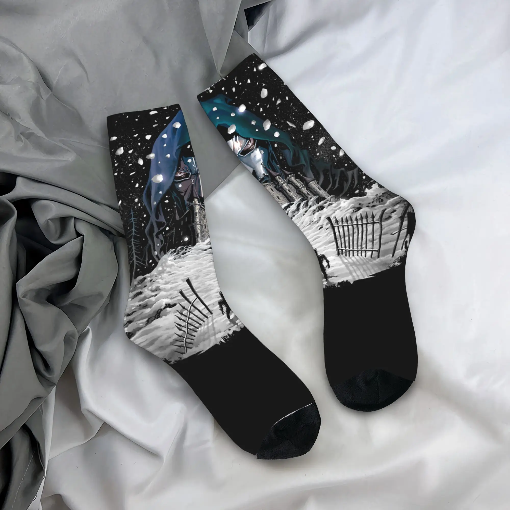 رائعة أربعة طبيب الموت القلعة صورة جوارب نمط الرجعية الجوارب الشتاء عدم الانزلاق الجوارب الرجال تشغيل جوارب عالية الجودة #1