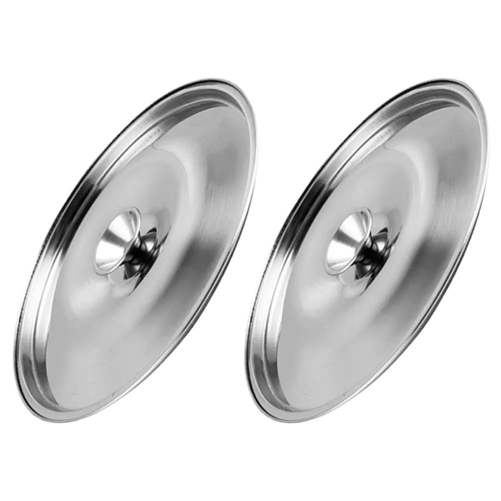 

2 Pcs Saucepans Seasoning Jar Lid Skillet Stainless Steel Cover for Cup Jam Lids Jars Silver Pot Replacement