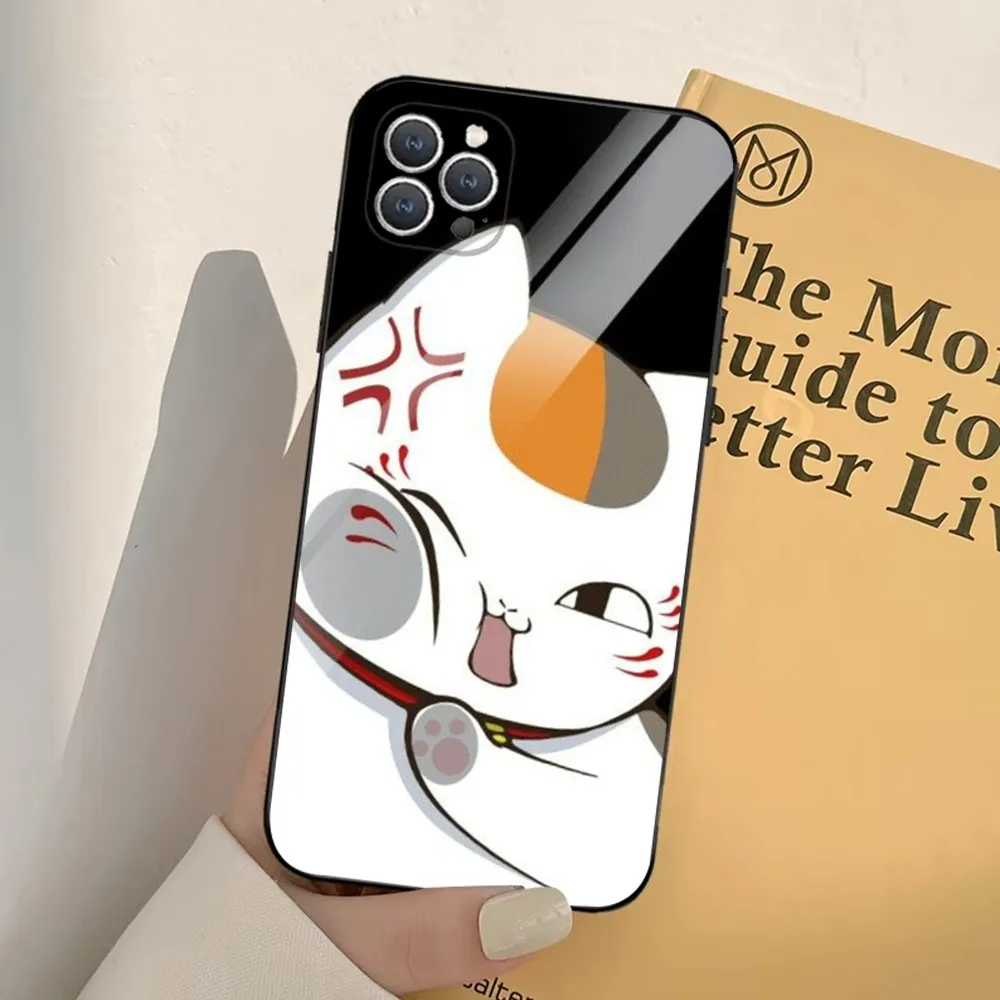 Natsume yuujinchou Nyanko  Phone Case For iPhone 16,15,14,13,12,11,Pro,X,XS,Max,XR,Plus,Mini Soft Black Cover