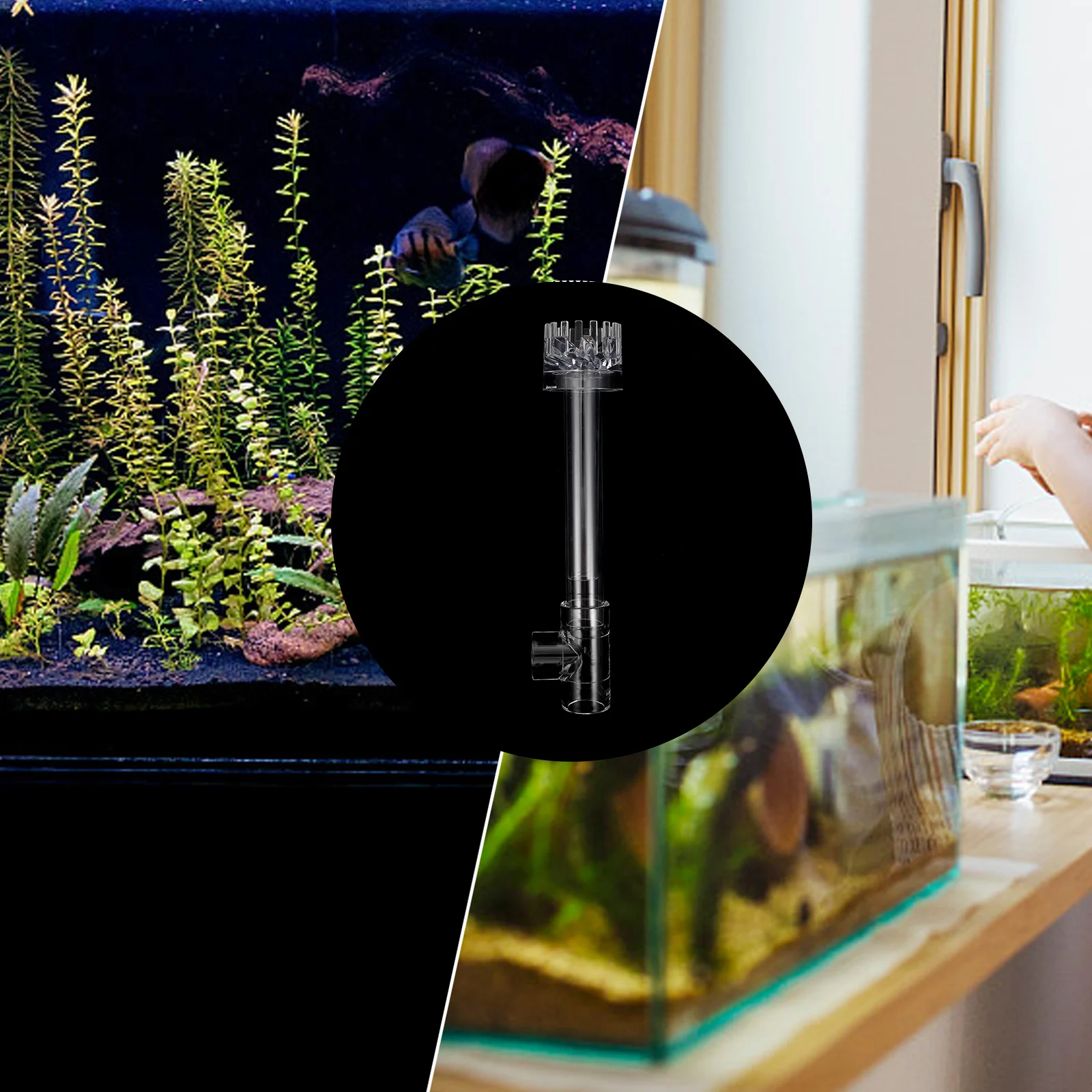 

1pc Fish Tank Oil Film Remover Aquarium Surface Protein Skimmer Lightweight Abs Material Fish Tank Cleaner Water Plant Remover