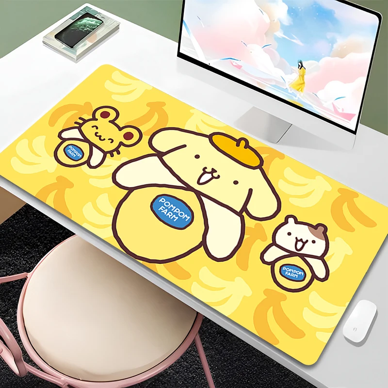 Tapis de souris exquis Pompompurin, tapis de bureau pour clavier gamer, tapis de souris pour ordinateur portable en caoutchouc, tapis de souris kawaii, accessoires de jeu, tapis de souris XXL