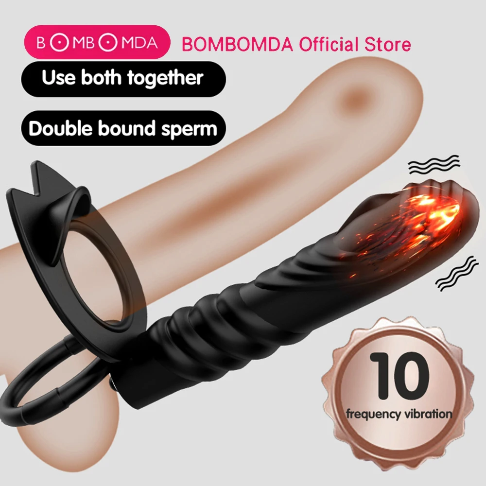 10 Frequency Double Penetration Anal Plug Dildo Vibrator Butt Plug Strap On Penis Vagina Vibrator Adult Sex Toys For Men Couples