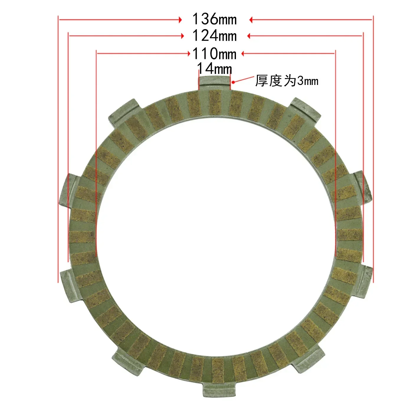 LOPOR 6+1 Pcs 4×4 ATV Motorcycle Fibrous Clutch Disc Plates For Honda CR125R ATC250  TRX250R TRX400EX XR400R CB600 F,F4