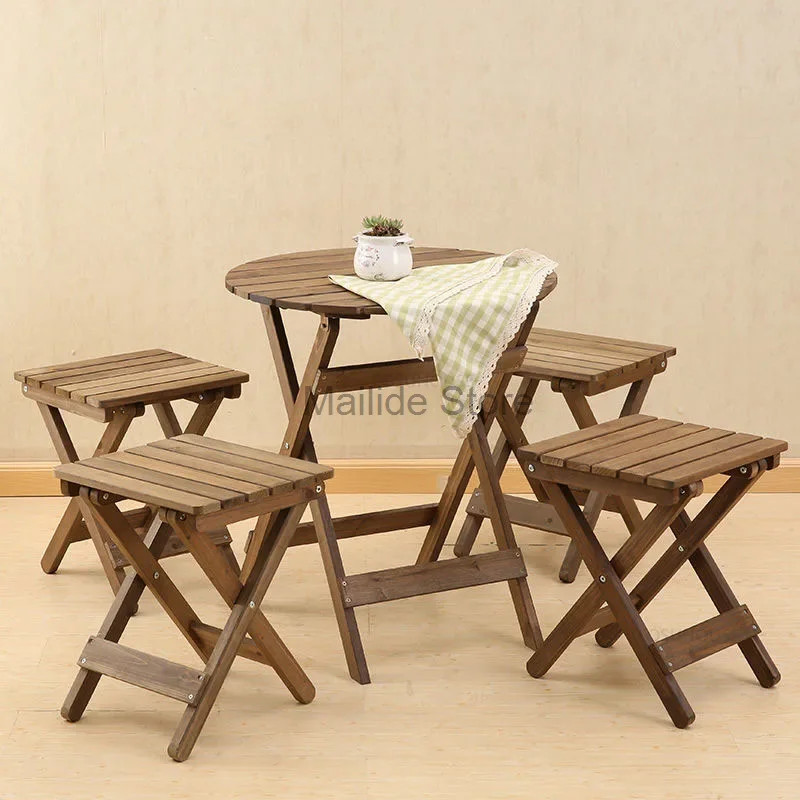 Nordic Solid Wood Garden Furniture Sets Patio Furniture Folding Portable Outdoor Garden and Terrace Set Outdoor Table Chair Set