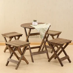 Nordic Solid Wood Garden Furniture Sets Patio Furniture Folding Portable Outdoor Garden and Terrace Set Outdoor Table Chair Set