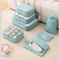 7PCS Set Foldable Travel Organizer Storage Bags Suitcase Packing Cubes Cases Portable Wardrobe Luggage Clothes Shoe Pouch