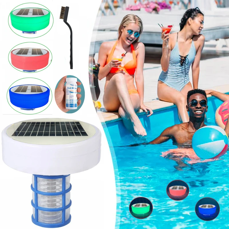 

Solar Pool Lonizer Upgraded Copper Pool Lonizer Copper Lonizatio Auto Switching of Multi-Colored LED Night Light Up To 35000 Gal