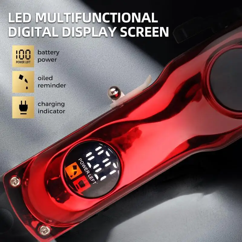 ماكينة قص الشعر الاحترافية الجديدة من KIKIDO للرجال، شاشة رقمية قابلة لإعادة الشحن، ماكينة تشذيب الشعر الكهربائية المحمولة لقص الشعر العائلي #4